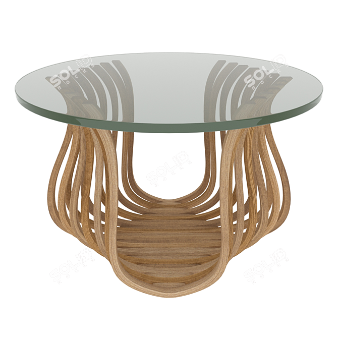 Title: Postmodern Wooden Coffee Table 3D model image 1