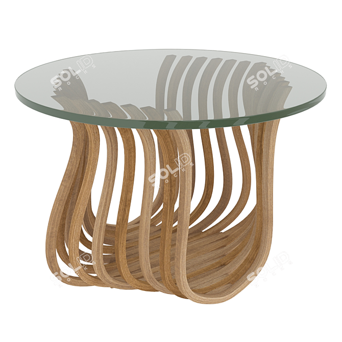 Title: Postmodern Wooden Coffee Table 3D model image 3