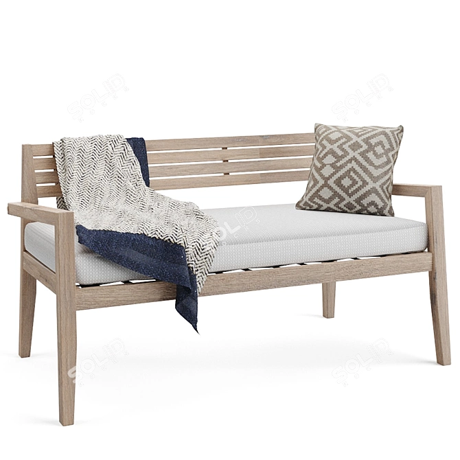 Rustic Clodie Bench: Versatile, Realistic Design 3D model image 2