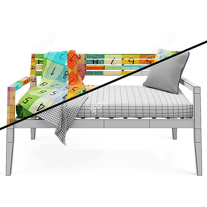 Rustic Clodie Bench: Versatile, Realistic Design 3D model image 6