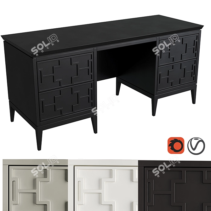 Austin Home Desk: Stylish and Functional 3D model image 1