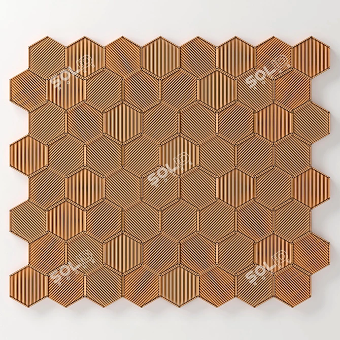 Parametric Hexagon Ngon Frame Rail Décor 3D model image 5