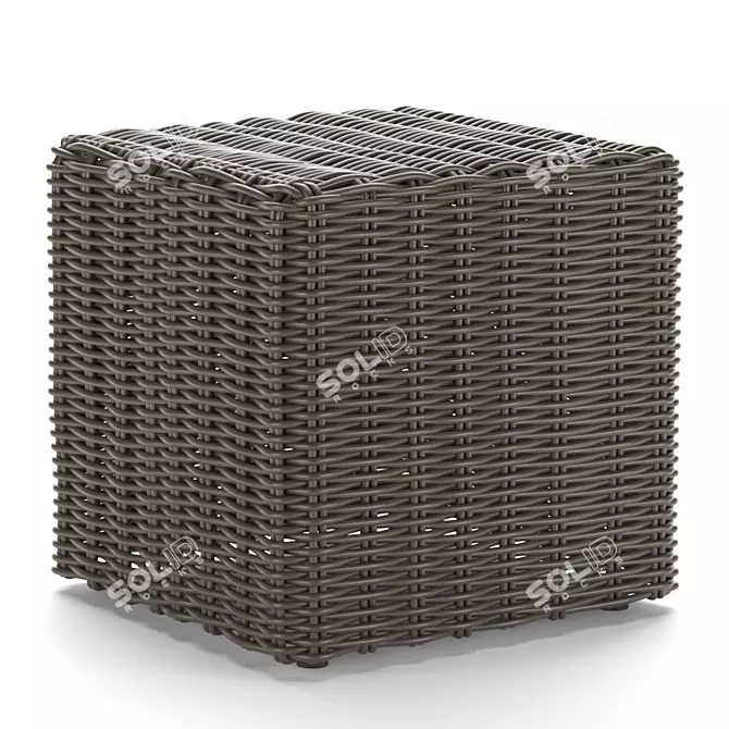 Havana Rattan Side Table 3D model image 1