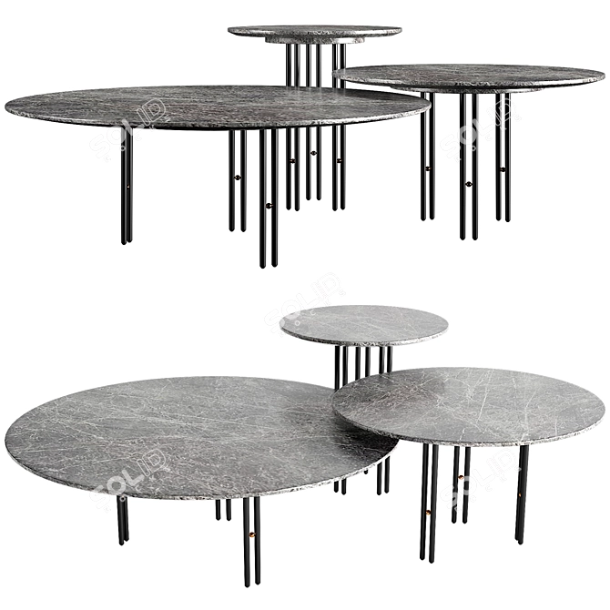 GUBI IOI Marble Coffee Table Set 3D model image 1