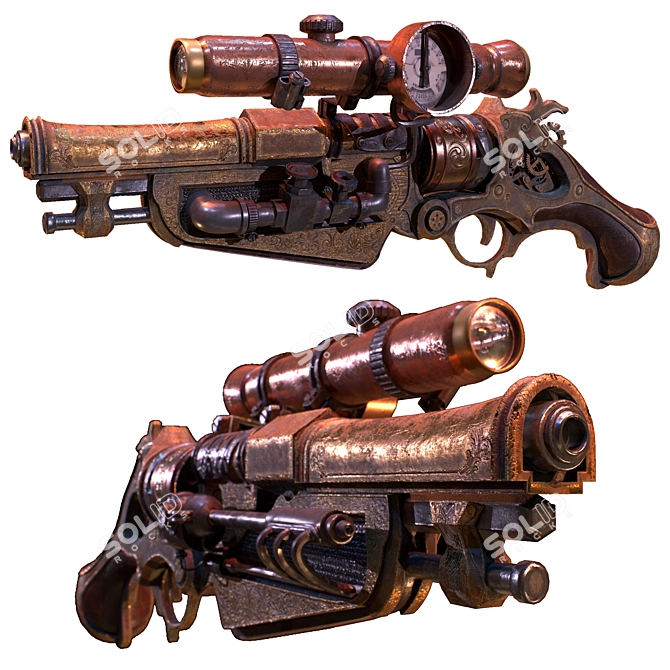 Victorian Vintage Handgun: Timeless Elegance in Your Hands 3D model image 6