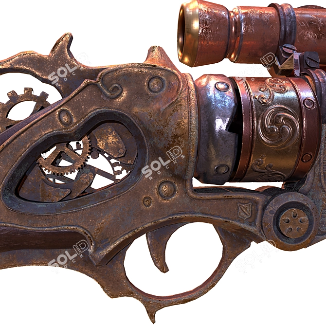 Victorian Vintage Handgun: Timeless Elegance in Your Hands 3D model image 13
