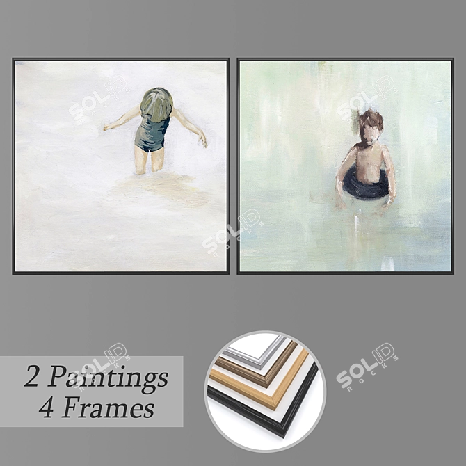 Elegant Wall Art Set 3D model image 1