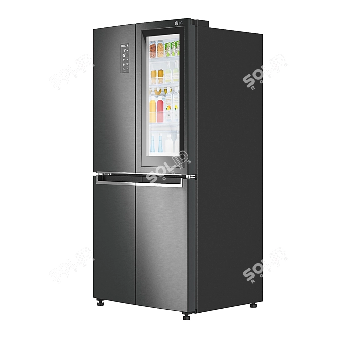 LG GC-Q22FTBKL: Stylish and Spacious Fridge 3D model image 2