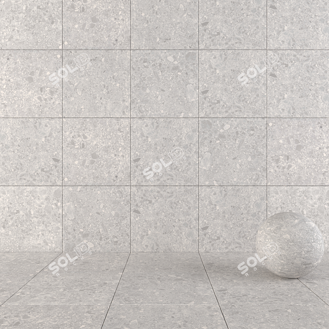 Frankfurt Gray Stone Wall Tiles 3D model image 1