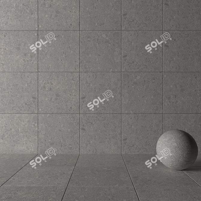 Frankfurt Gray Stone Wall Tiles 3D model image 3