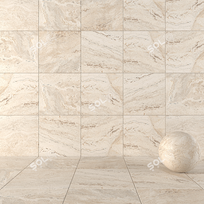 Antico Ivory Stone Wall Tiles 3D model image 1