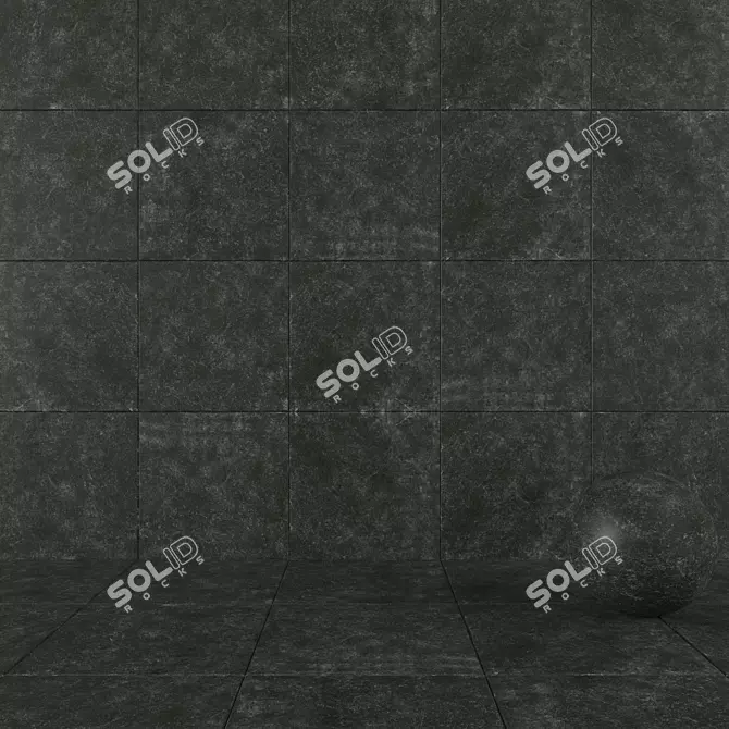 KIBO Black Stone Wall Tiles: Multi-Texture 3D Render 3D model image 1