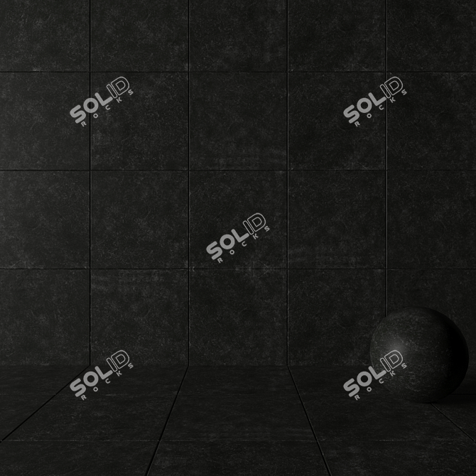 KIBO Black Stone Wall Tiles: Multi-Texture 3D Render 3D model image 3