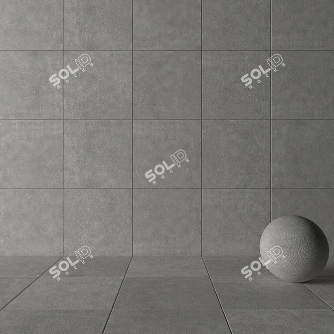 KIBO Grey Stone Wall Tiles 3D model image 3