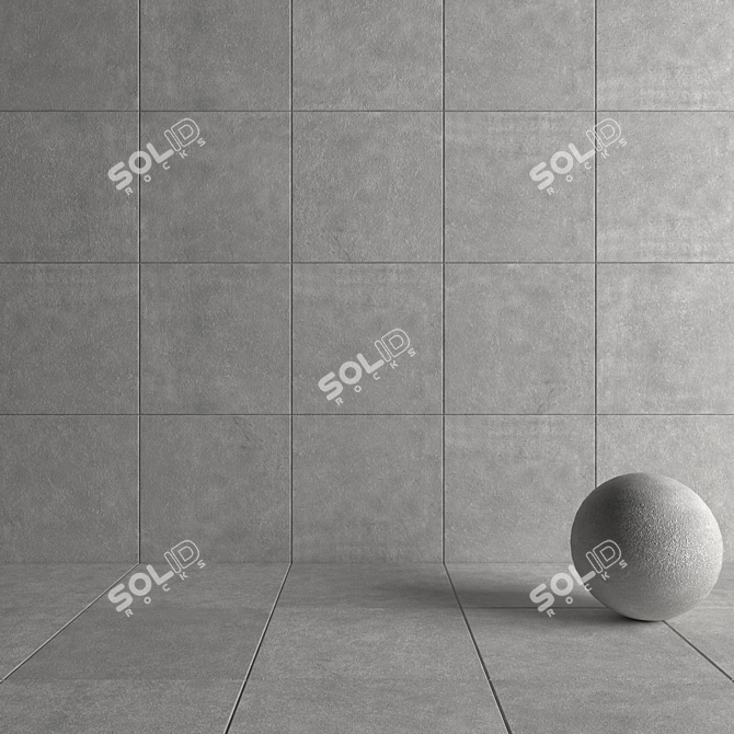 KIBO Grey Stone Wall Tiles 3D model image 4