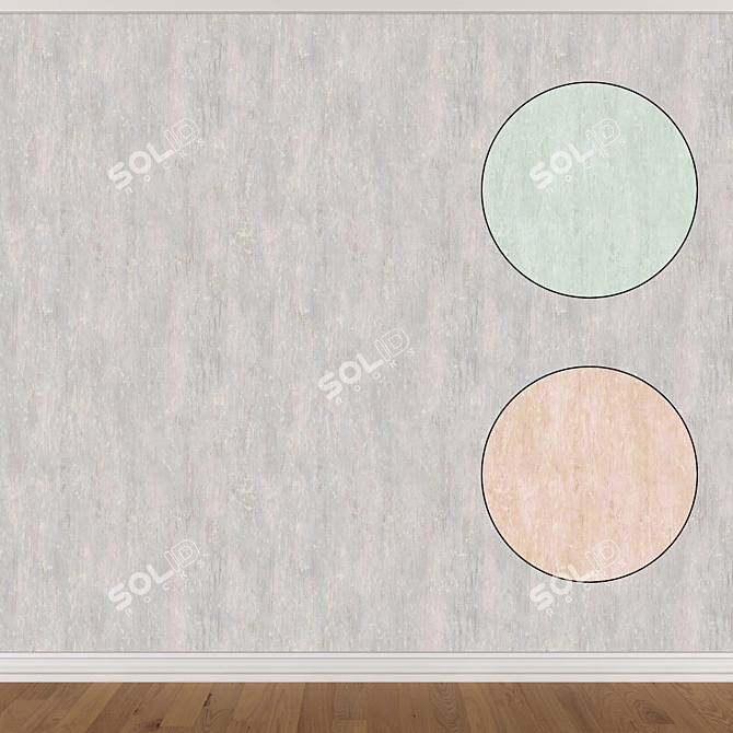 Title: Seamless Wallpaper Set - 3 Colors 3D model image 1