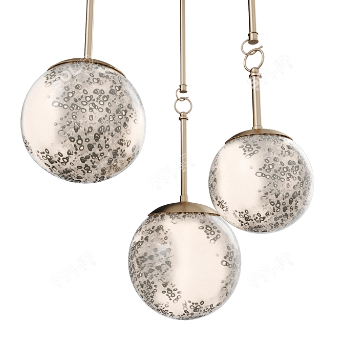 Lunar Speckle Pendant: British Craftsmanship & Monochromatic Elegance 3D model image 2