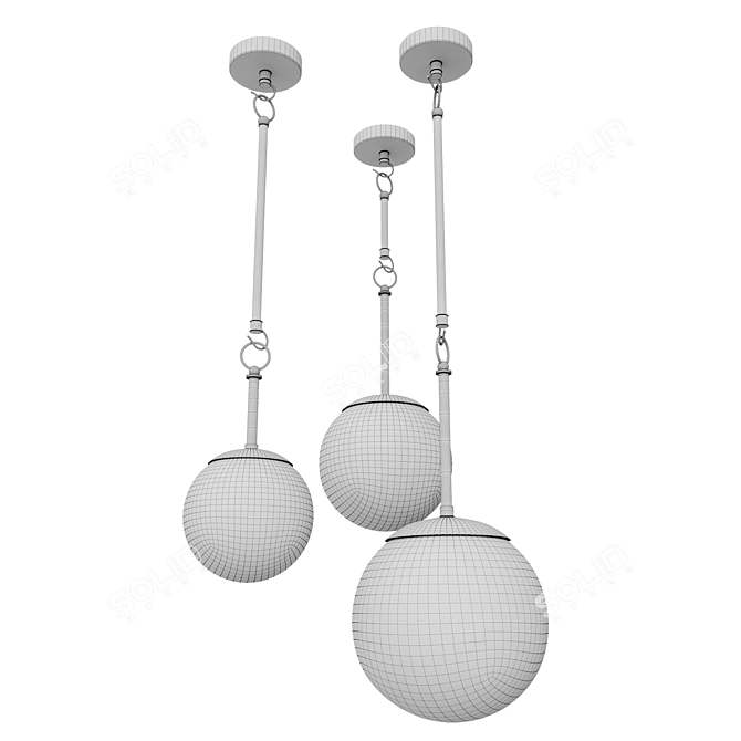 Lunar Speckle Pendant: British Craftsmanship & Monochromatic Elegance 3D model image 5