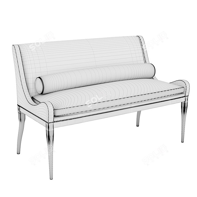 Modern Wooden Bench: 1300x590x850H 3D model image 5