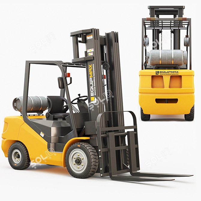 EQUIPMAX 3000 Forklift: Maximum Efficiency for Your Warehouse. 3D model image 1