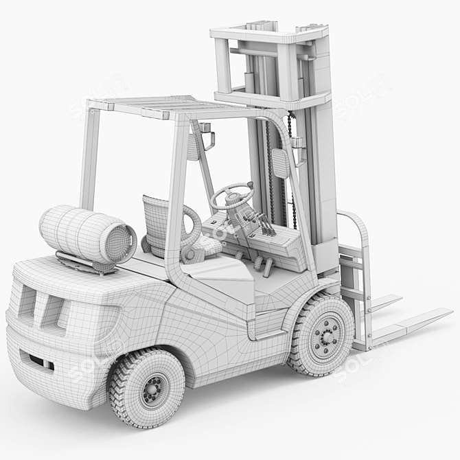 EQUIPMAX 3000 Forklift: Maximum Efficiency for Your Warehouse. 3D model image 5