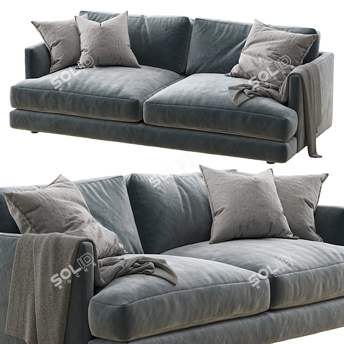 Haven 84" Sofa: Comfortably Stylish & Perfectly Sized 3D model image 1