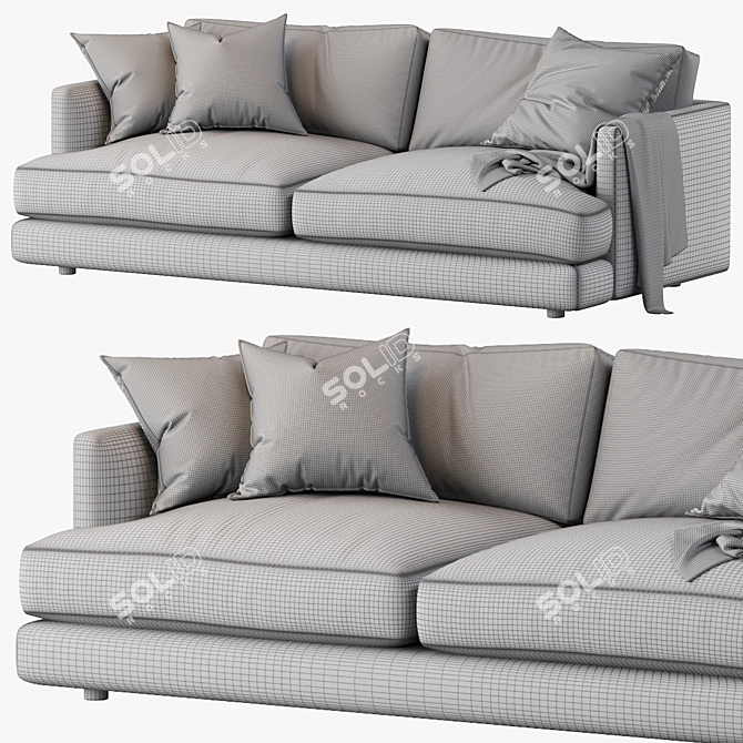 Haven 84" Sofa: Comfortably Stylish & Perfectly Sized 3D model image 3