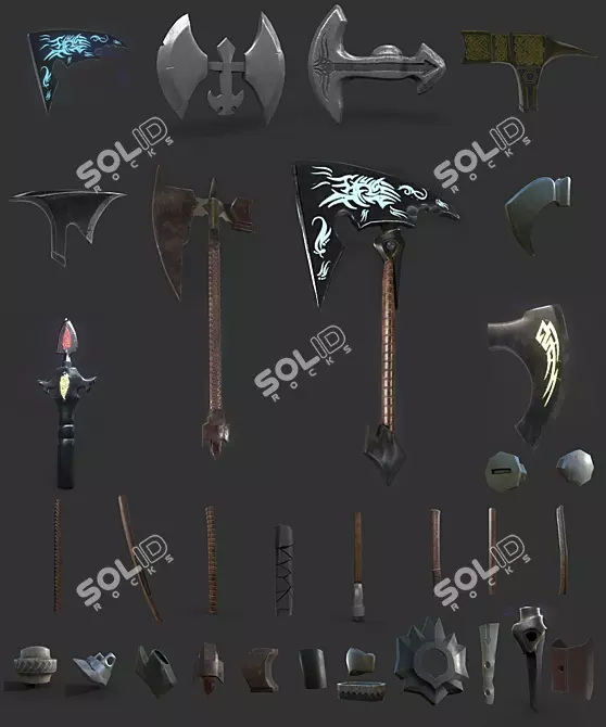 8-Blade Ax Kit: Versatile, High-Quality, PBR 3D model image 1