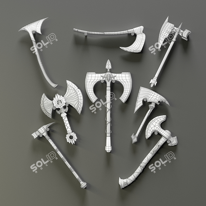 8-Blade Ax Kit: Versatile, High-Quality, PBR 3D model image 5