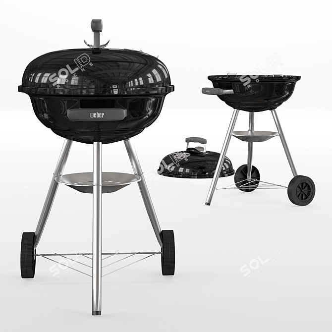 Title: Weber Compact Kettle Grill - Charcoal Grilling Perfection 3D model image 1