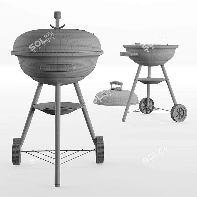 Title: Weber Compact Kettle Grill - Charcoal Grilling Perfection 3D model image 3