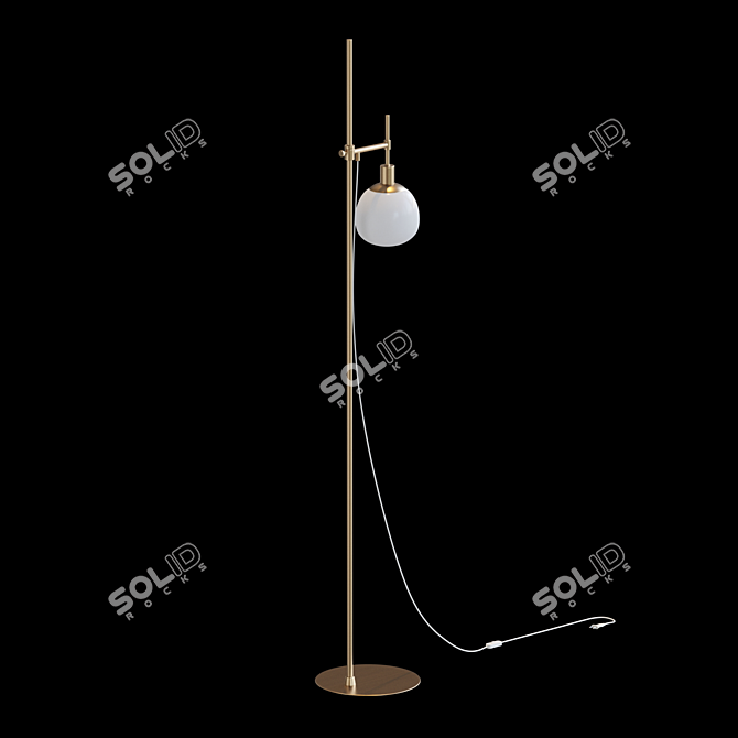 Elegant Glass Shade Floor Lamp 3D model image 2