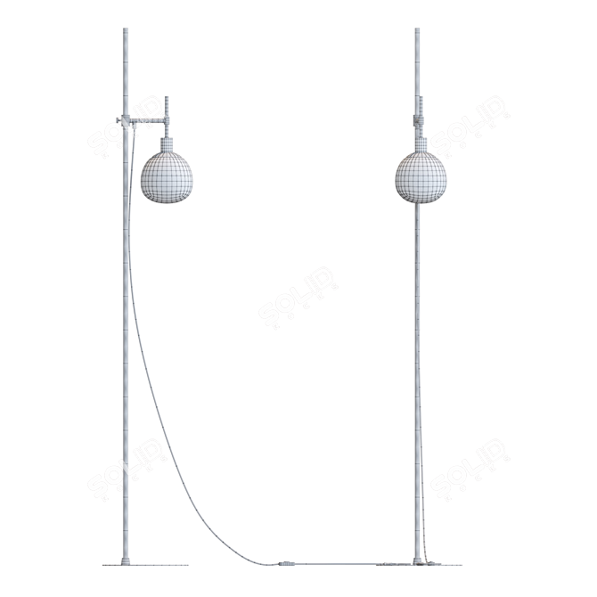 Elegant Glass Shade Floor Lamp 3D model image 3