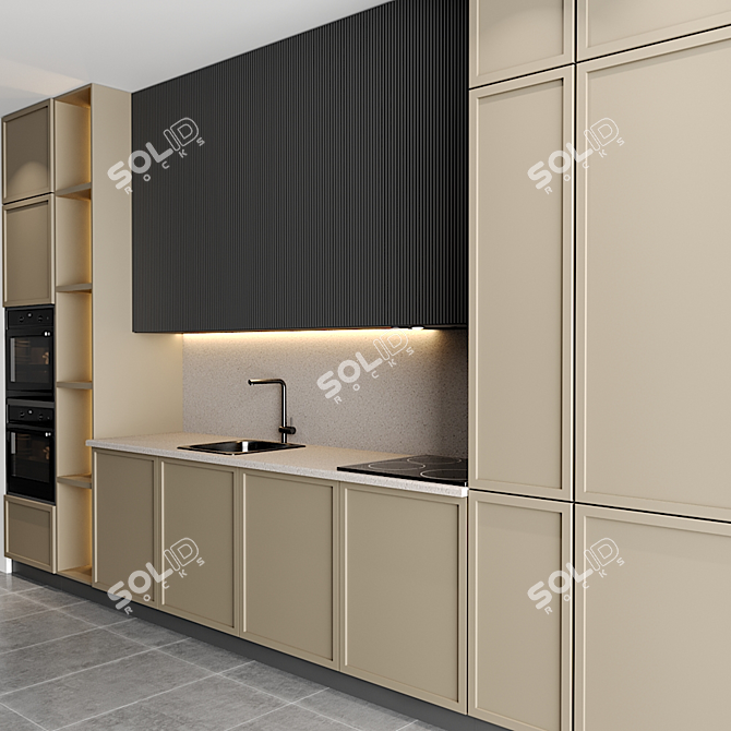 Modern Modular Kitchen Set 3D model image 3