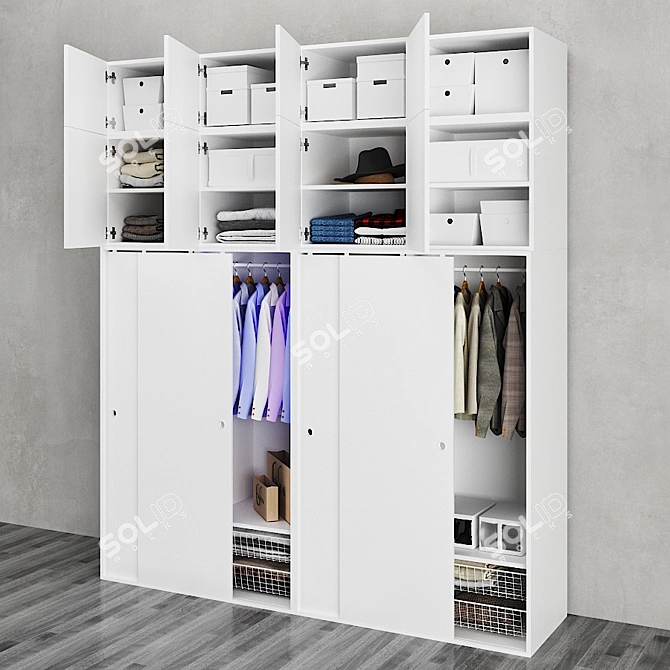 Ikea Ophus Sliding Door Wardrobe with 8 Drawers 3D model image 3