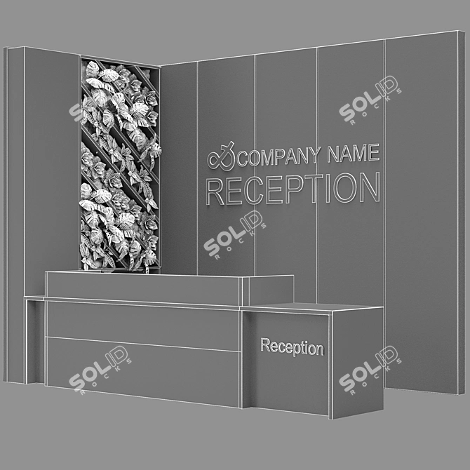 Modern Reception Desk for Efficient Registration 3D model image 4