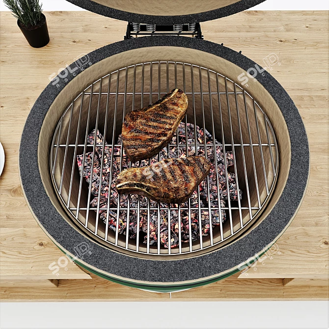 Ultimate Kamado Grill Set 2 3D model image 4