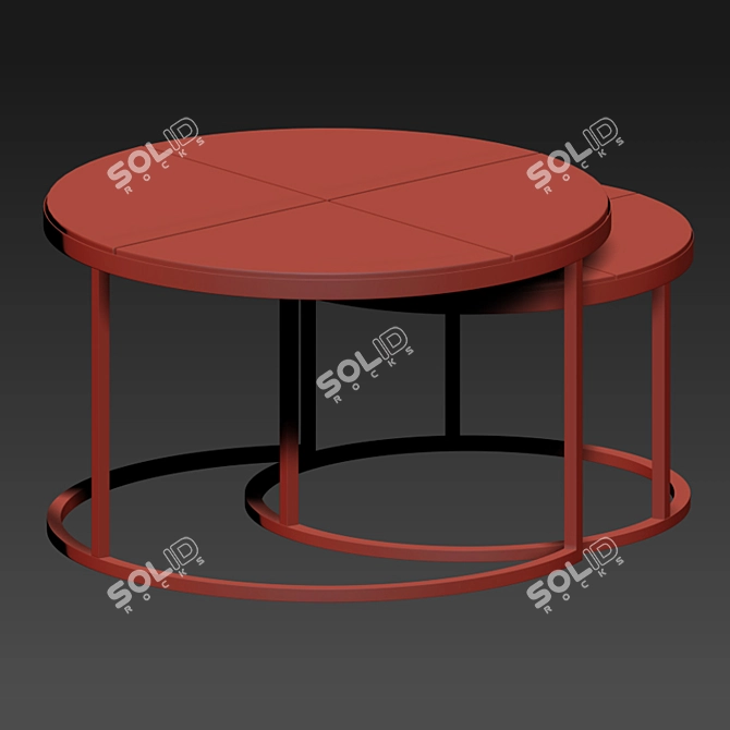 Modern Mars Wood Coffee Set 3D model image 2