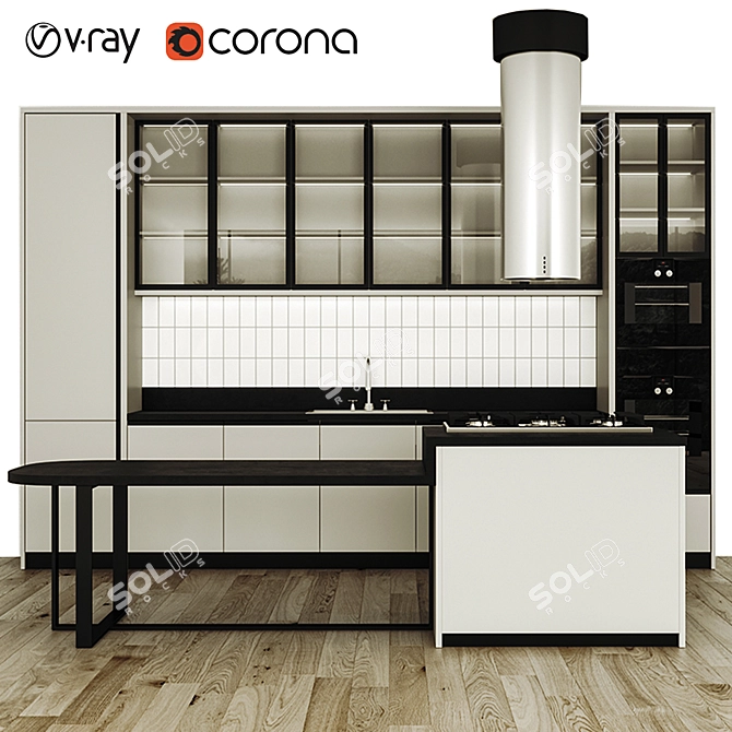 Versatile Kitchen Set 3D model image 1