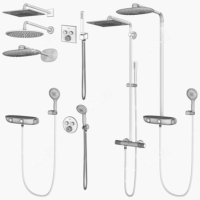 GROHE Set 96: Ultimate Shower Systems 3D model image 5