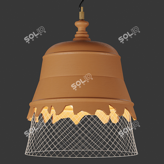 Modern Concrete Pendant Light 3D model image 2