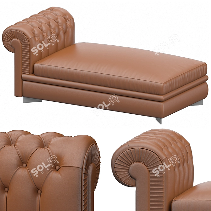 Elegant Chester Line Chaise Lounge 3D model image 2