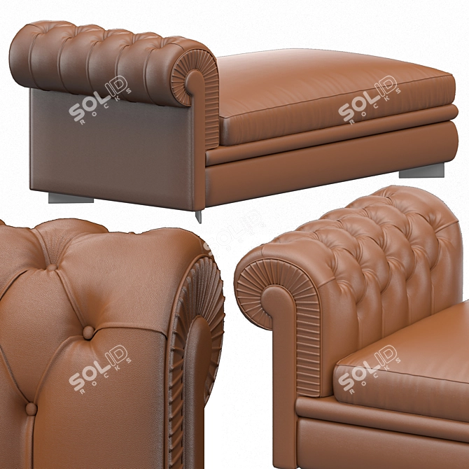 Elegant Chester Line Chaise Lounge 3D model image 3