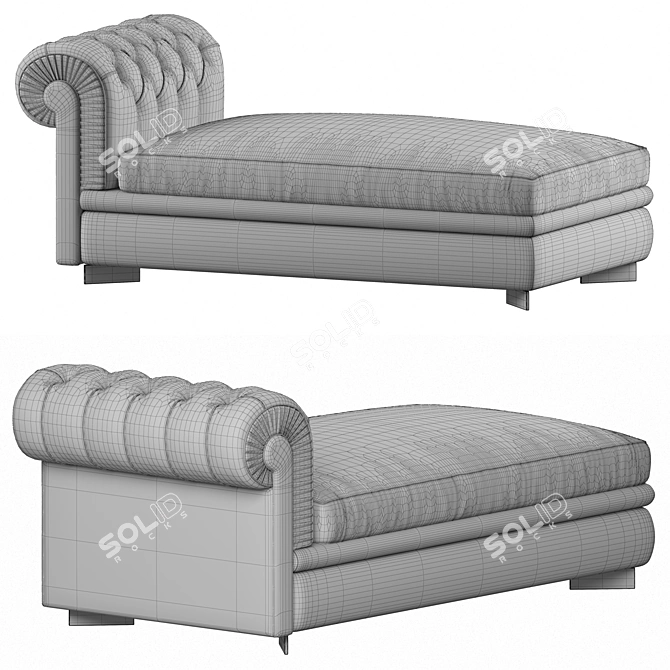 Elegant Chester Line Chaise Lounge 3D model image 4