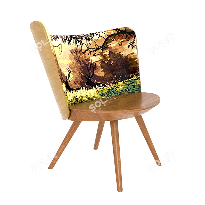Cappellini Autumn Embroidery Chair 3D model image 1
