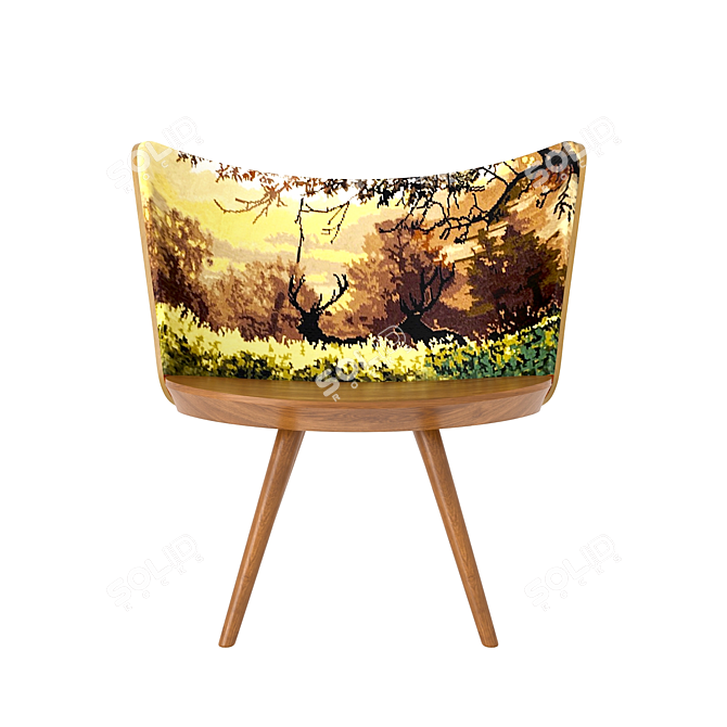 Cappellini Autumn Embroidery Chair 3D model image 2