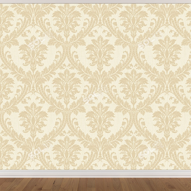 Seamless Wallpaper Set: 3 Colors 3D model image 3