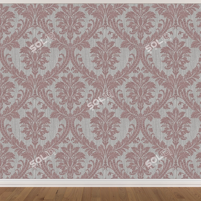 Seamless Wallpaper Set: 3 Colors 3D model image 4