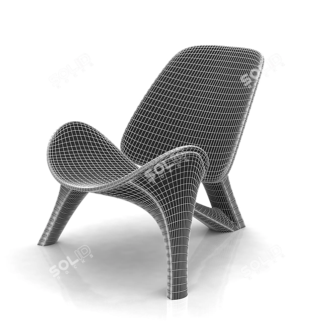 Sleek Zaha Hadid Chair: Futuristic Elegance 3D model image 2