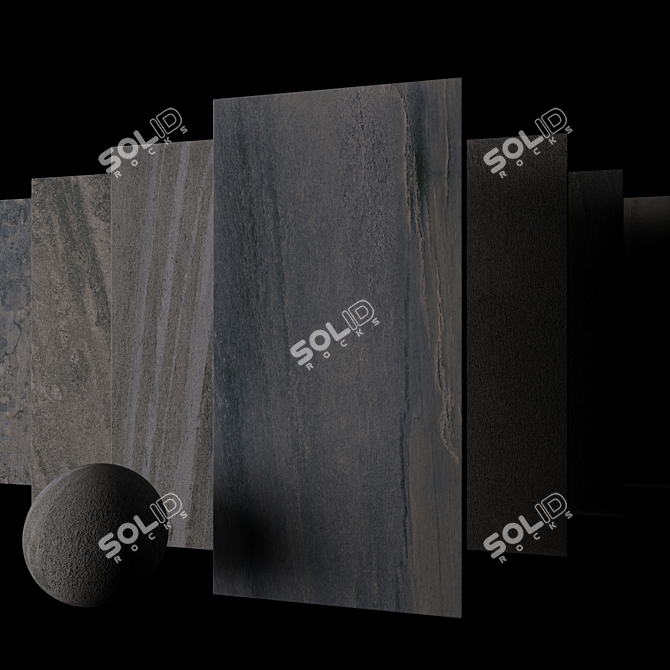 Santorini Fume Stone Set: Multi-Texture Tiles 3D model image 2